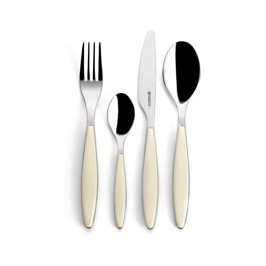 Набор столовых приборов Guzzini Cutlery Feeling на 6 персон, 24 предмета, сталь нержавеющая, бежевый