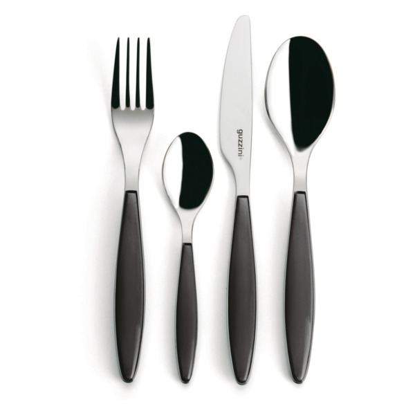 Набор столовых приборов Guzzini Cutlery Feeling на 6 персон, 24 предмета, сталь нержавеющая, серый п