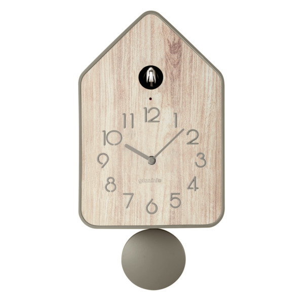 Часы настенные с маятником треугольные  Guzzini QQ-UP 26x15x32 см, серо-бежевые, пластик