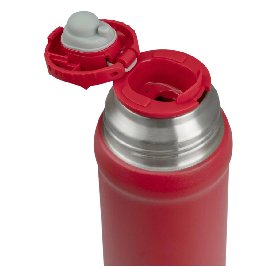 Термос для напитков с узким горлом и пробкой Арктика 600 мл, сталь нержавеющая, красный