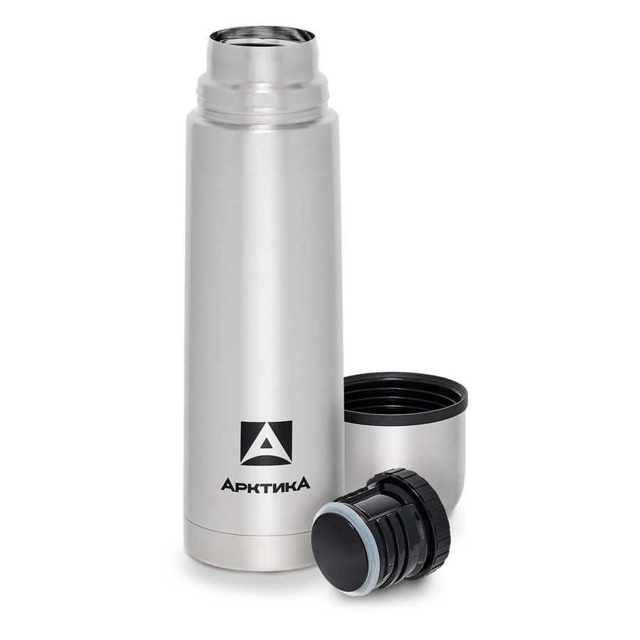Термос для напитков с узким горлом и глухой пробкой в чехле Арктика 750 мл, сталь нержавеющая, сталь