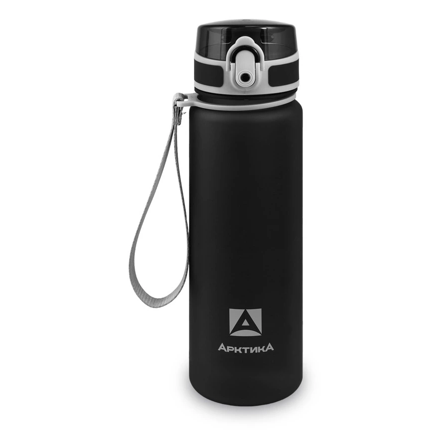 Бутылка для воды с ситечком Арктика 500 мл, тритан, черная матовая