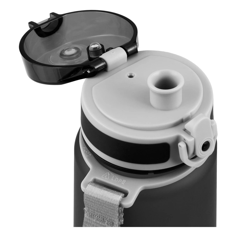 Бутылка для воды с ситечком Арктика 500 мл, тритан, черная матовая