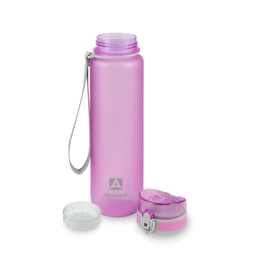 Бутылка для воды с ситечком Арктика 1 л, тритан, лавандовая матовая