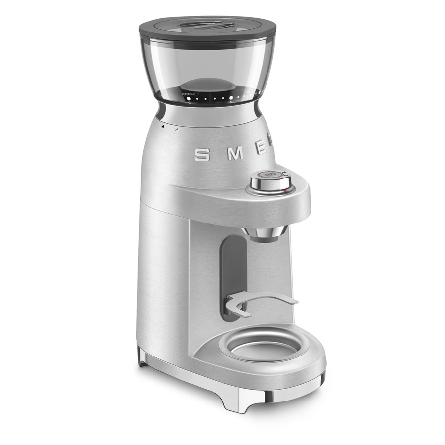 Кофемолка SMEG CGF02SSEU, 65 степеней помола, корпус литой алюминий