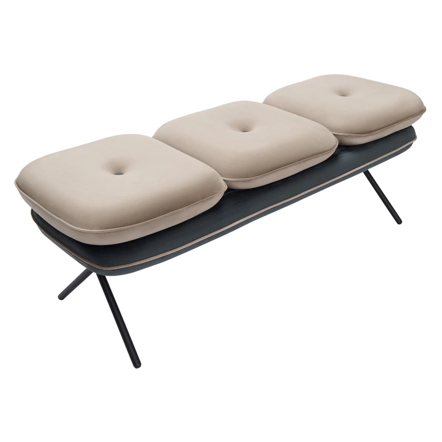 Банкетка Bergenson Bjorn Pea, велюр, бежево темно-серая