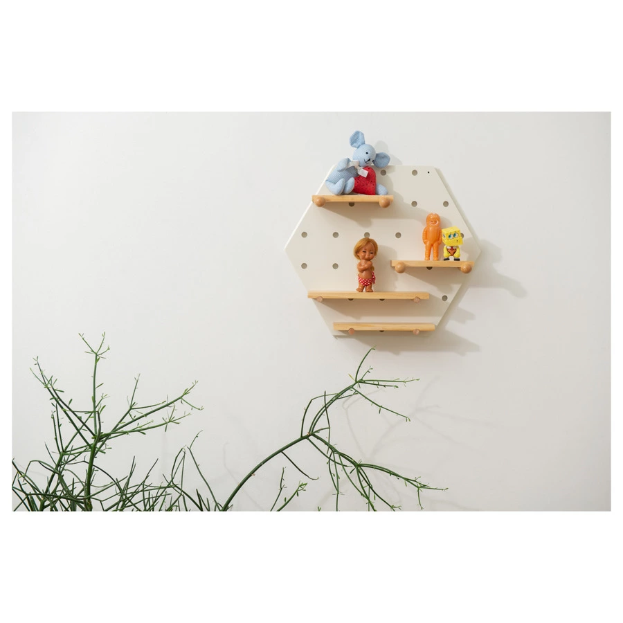 Полка настенная шестиугольная Bergenson Bjorn Shely 43х50 см, белая