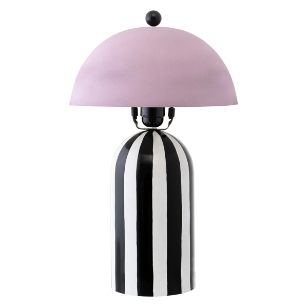 Светильник настольный Bergenson Bjorn Anniken 25х38 см, черно-белый лиловый