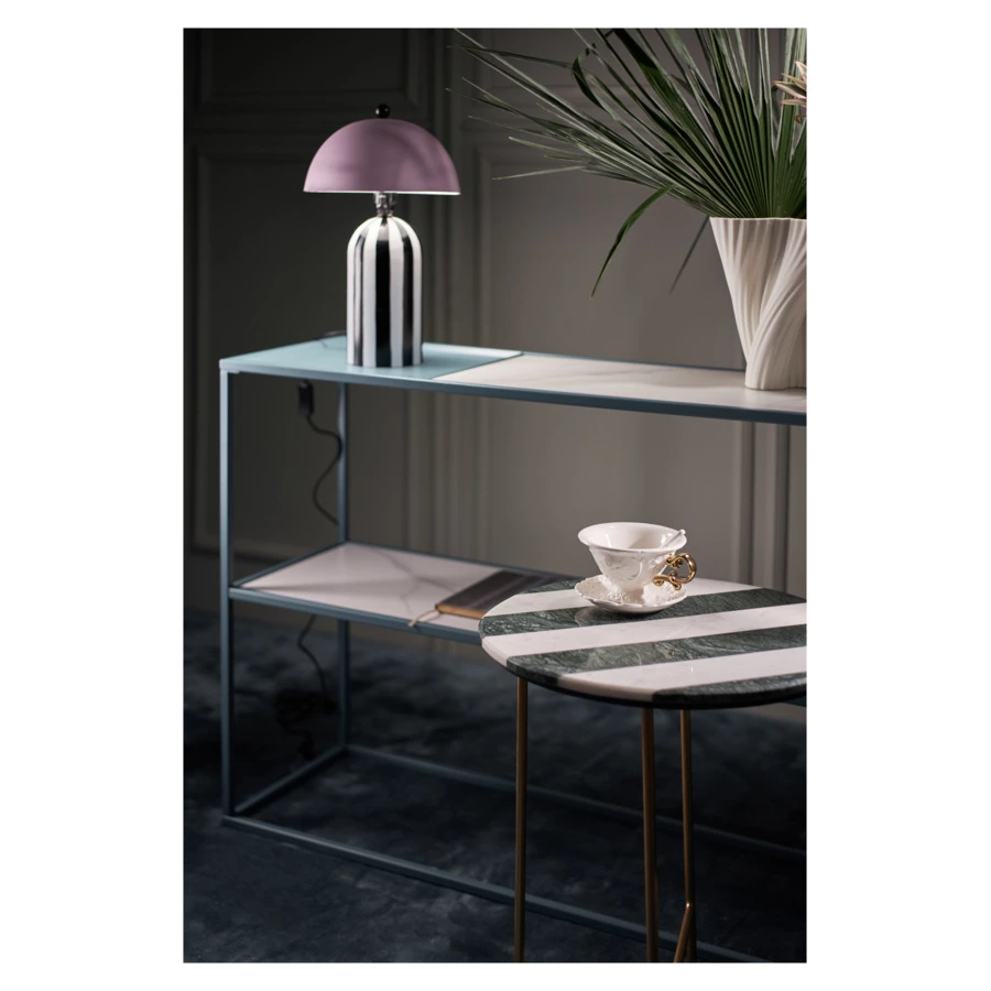 Светильник настольный Bergenson Bjorn Anniken 25х38 см, черно-белый лиловый