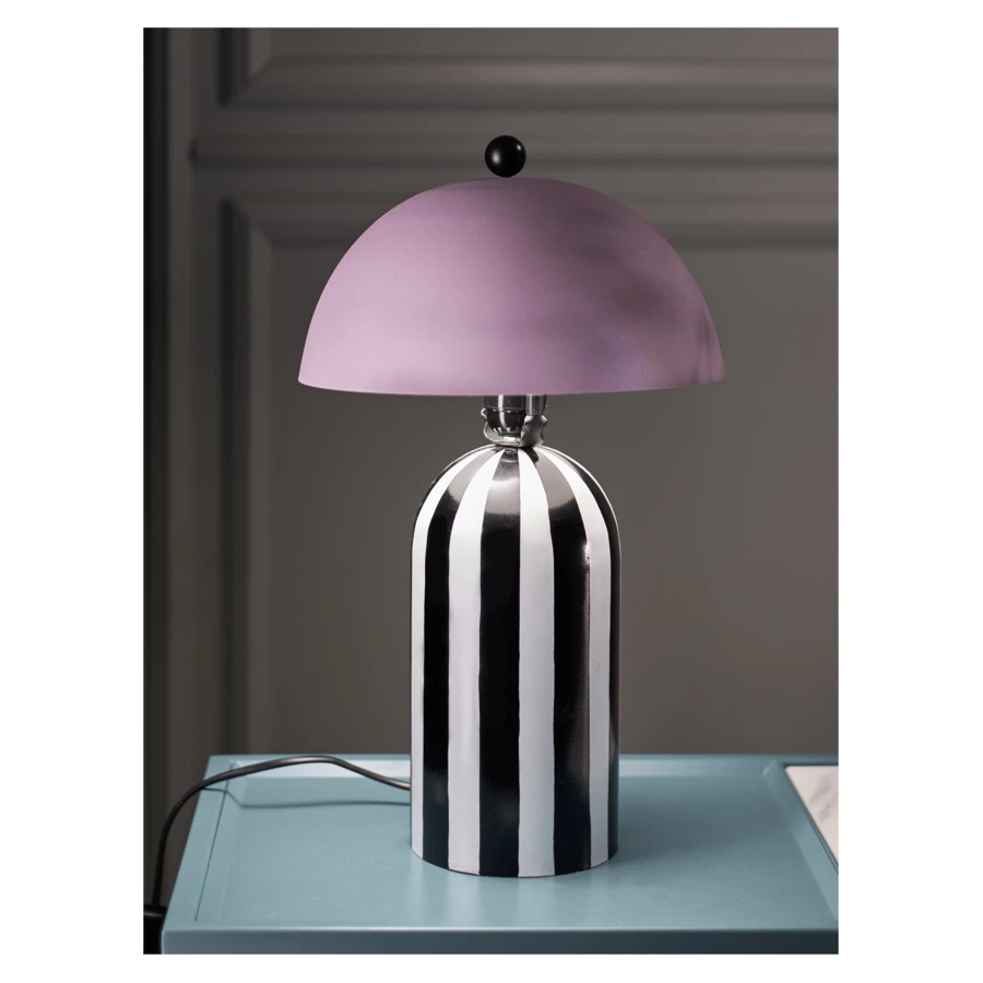 Светильник настольный Bergenson Bjorn Anniken 25х38 см, черно-белый лиловый