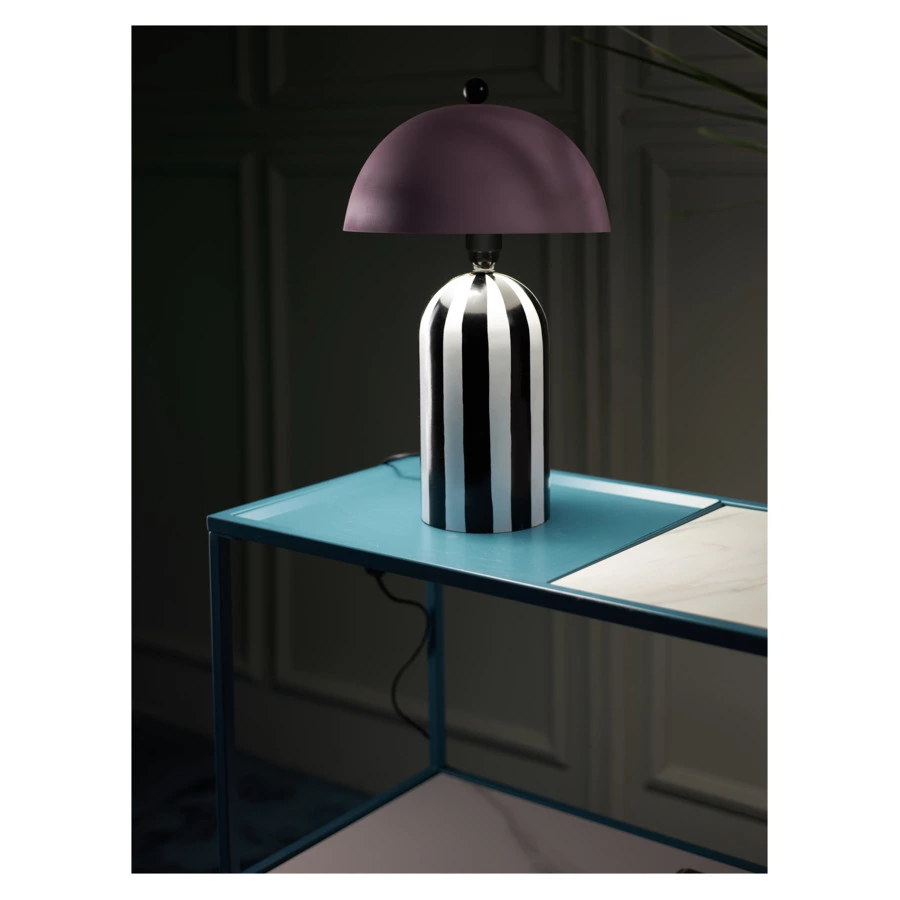 Светильник настольный Bergenson Bjorn Anniken 25х38 см, черно-белый лиловый