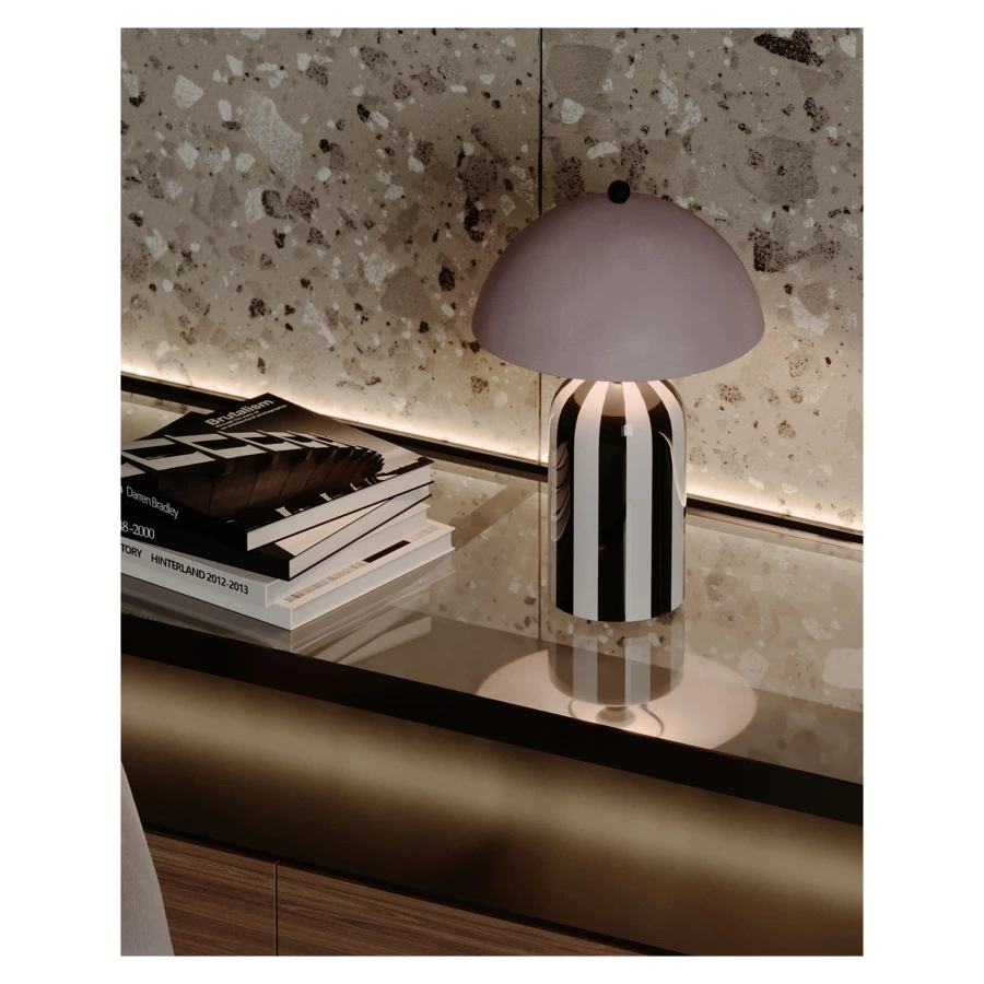 Светильник настольный Bergenson Bjorn Anniken 25х38 см, черно-белый лиловый