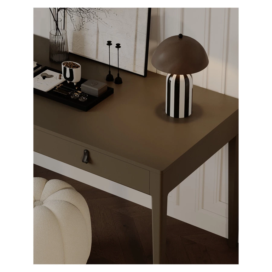 Светильник настольный Bergenson Bjorn Anniken 25х38 см, черно-белый сливовый