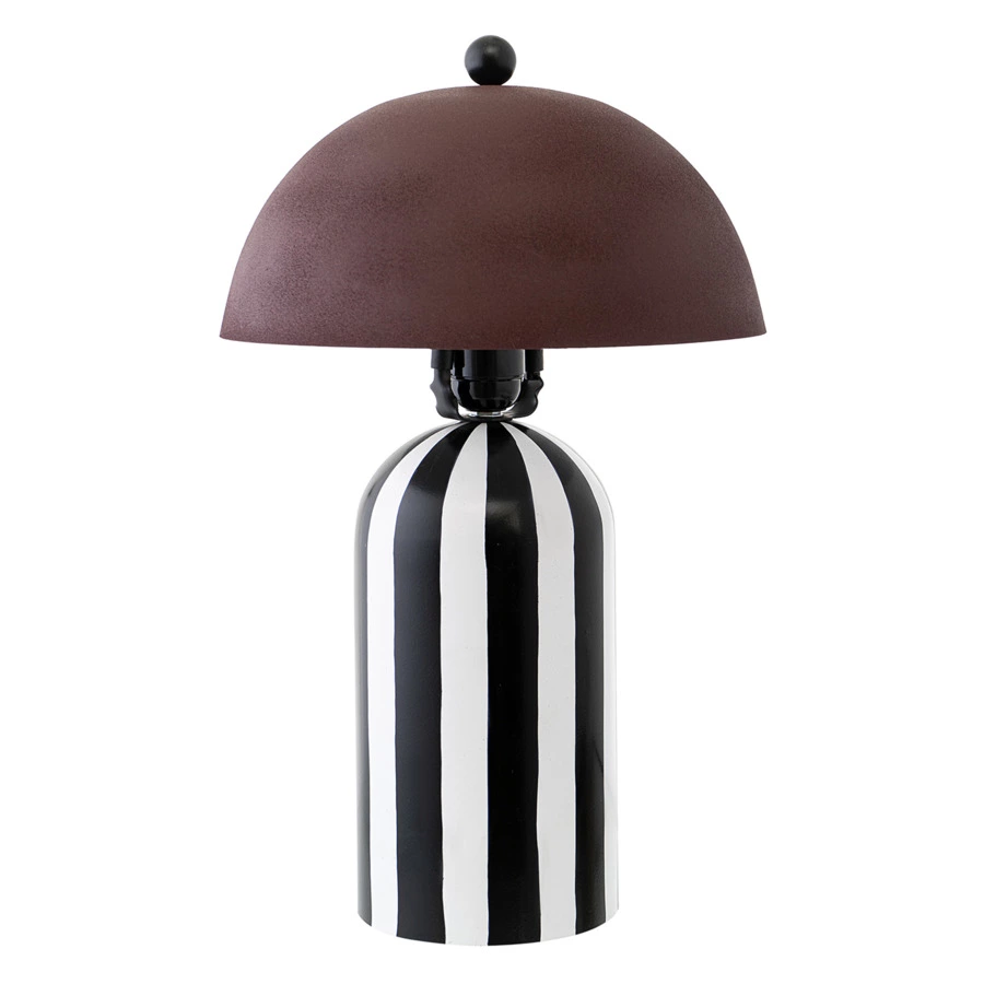 Светильник настольный Bergenson Bjorn Anniken 25х38 см, черно-белый сливовый