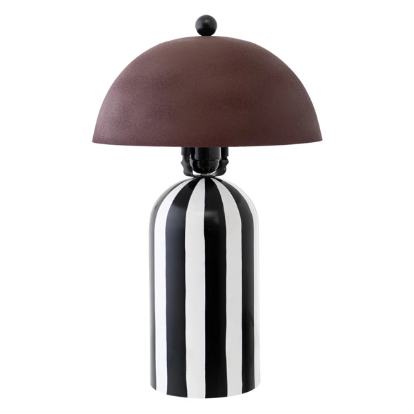 Светильник настольный Bergenson Bjorn Anniken 25х38 см, черно-белый сливовый