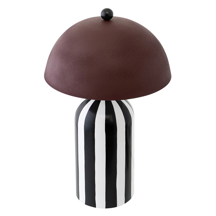 Светильник настольный Bergenson Bjorn Anniken 25х38 см, черно-белый сливовый