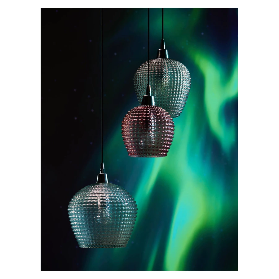 Светильник подвесной каскадный Bergenson Bjorn Aurora 50 см, сливово-серый прозрачный