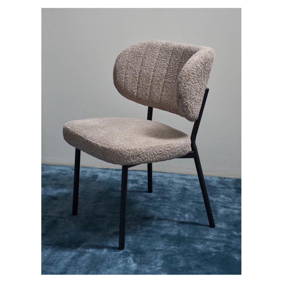 Стул Bergenson Bjorn Robbi, букле, серо-бежевый