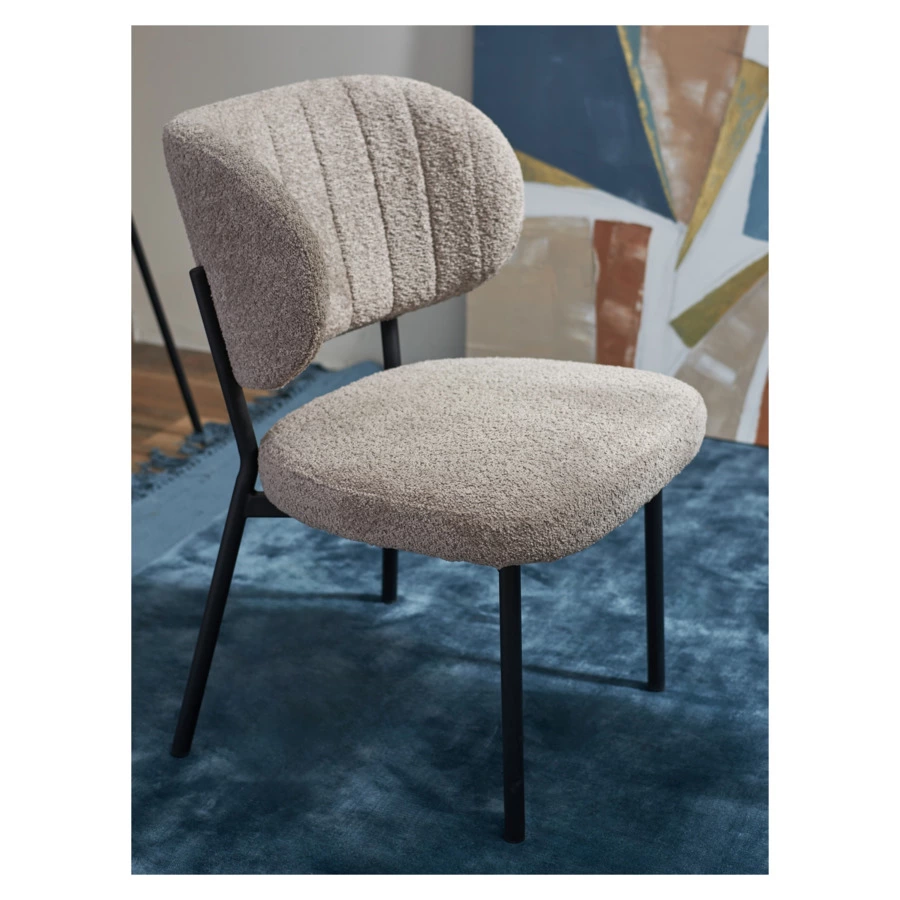 Стул Bergenson Bjorn Robbi, букле, серо-бежевый