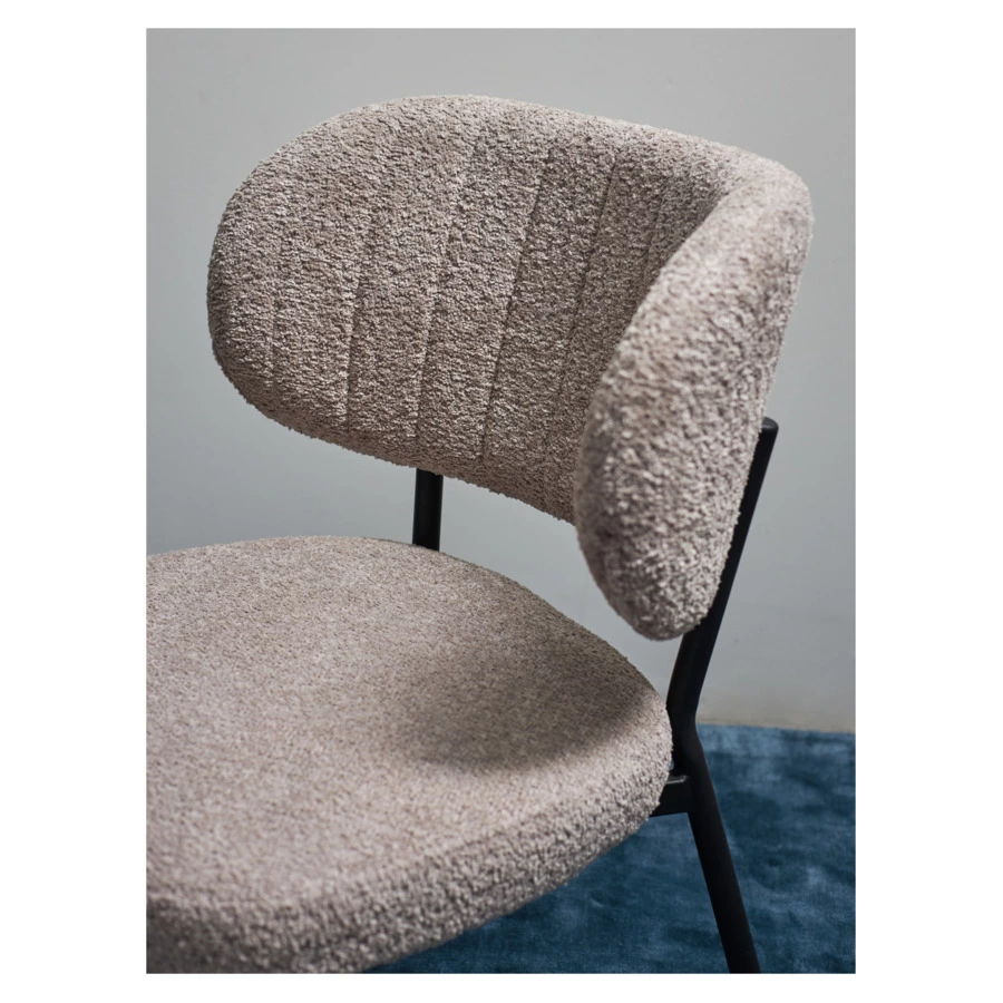Стул Bergenson Bjorn Robbi, букле, серо-бежевый