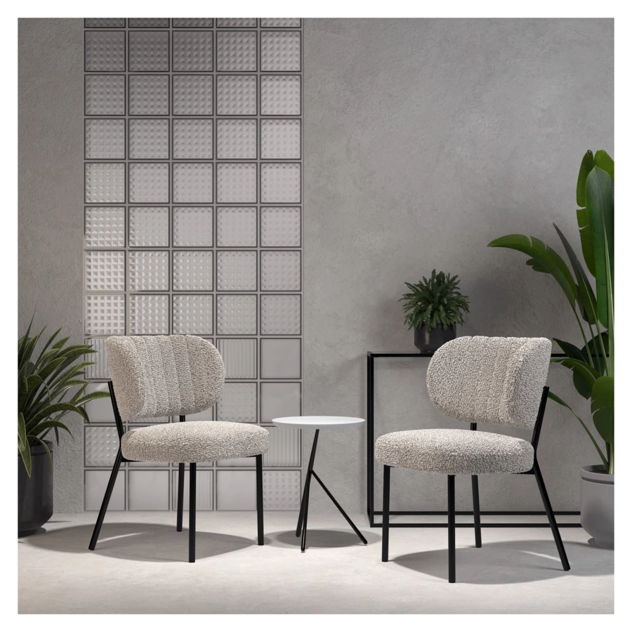 Стул Bergenson Bjorn Robbi, букле, серо-бежевый