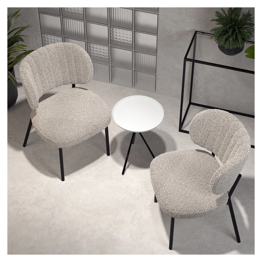 Стул Bergenson Bjorn Robbi, букле, серо-бежевый