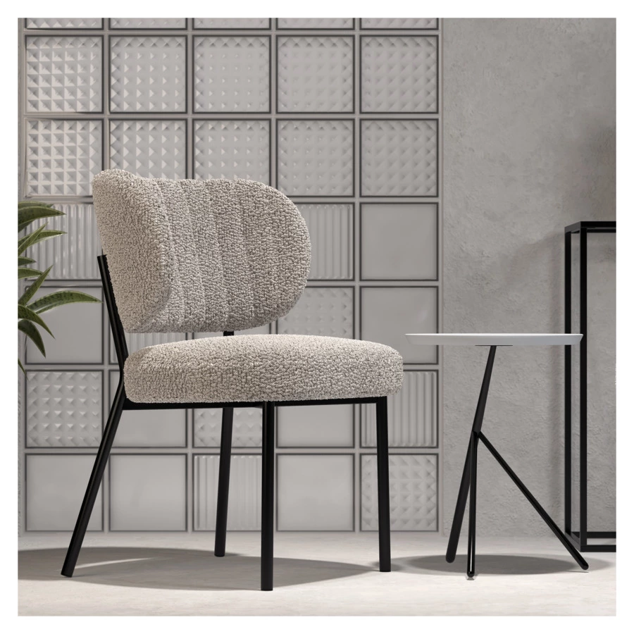 Стул Bergenson Bjorn Robbi, букле, серо-бежевый