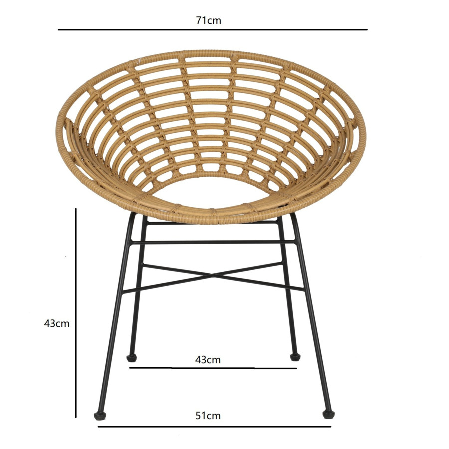 Стул Bergenson Bjorn Vetle Round, ротанг