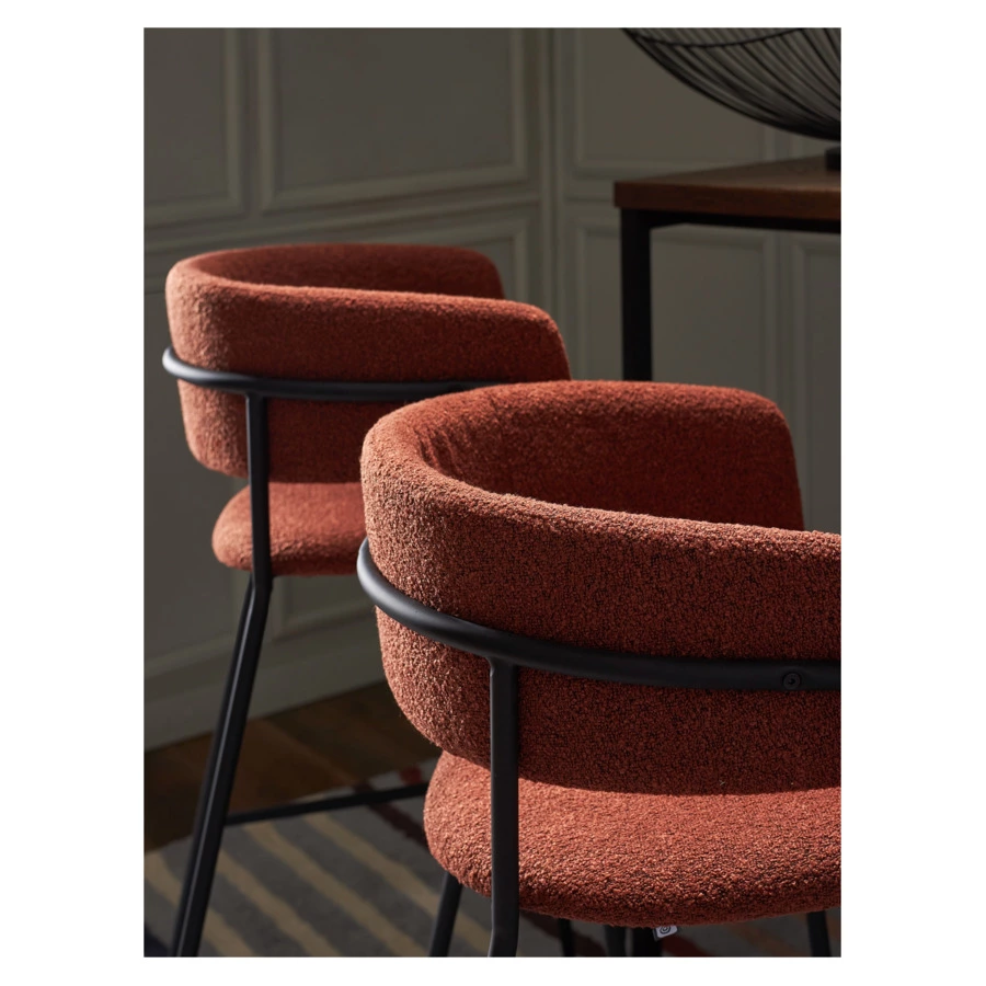 Стул барный Bergenson Bjorn Helning, букле, терракота