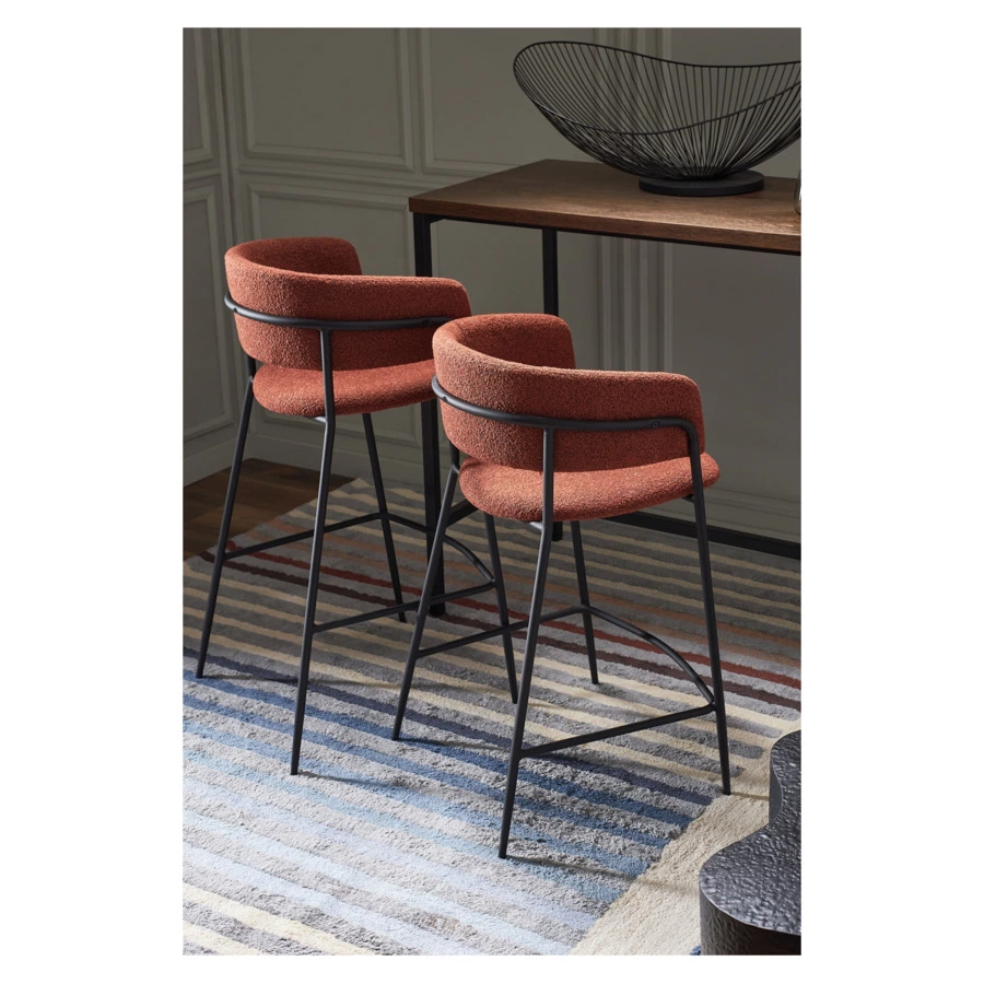 Стул барный Bergenson Bjorn Helning, букле, терракота