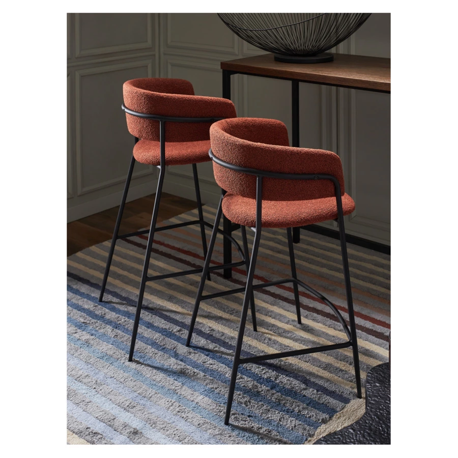 Стул барный Bergenson Bjorn Helning, букле, терракота