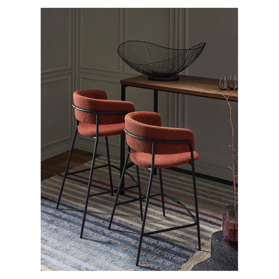 Стул барный Bergenson Bjorn Helning, букле, терракота