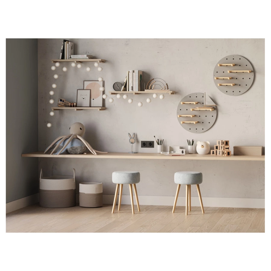 Табурет Bergenson Bjorn Carter, букле, серо-голубой