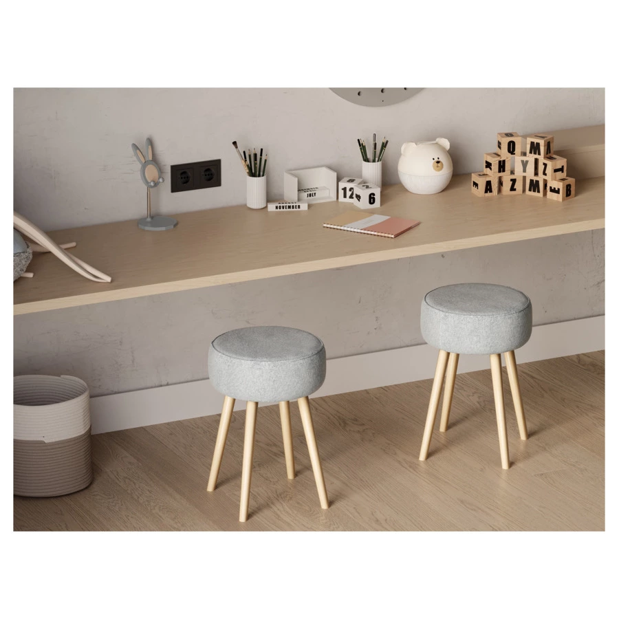 Табурет Bergenson Bjorn Carter, букле, серо-голубой