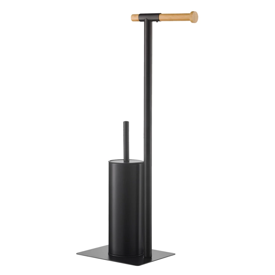 Держатель для туалетной бумаги с ершиком Bergenson Bjorn Mats, черный