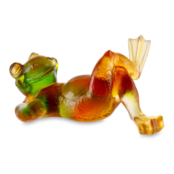Фигурка Decor de Table Pate de Verre Cristal Лягушка легла отдохнуть, хрустальное тесто