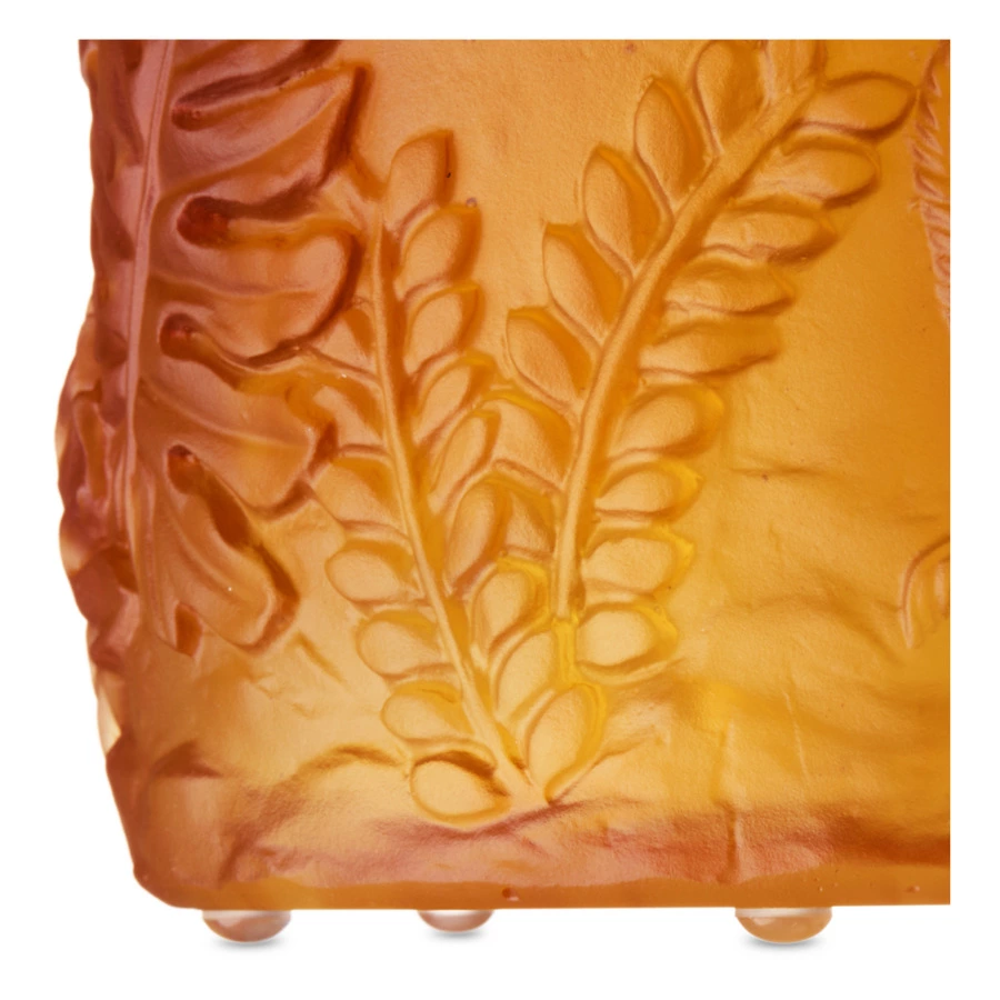 Ваза настольная Decor de Table Pate de Verre Cristal Пантера 30 см, хрустальное тесто, янтарная, п/к