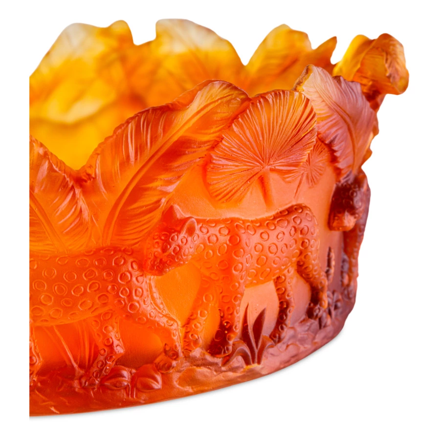 Чаша декоративная Decor de Table Pate de Verre Cristal Пантера 30 см, хрустальное тесто
