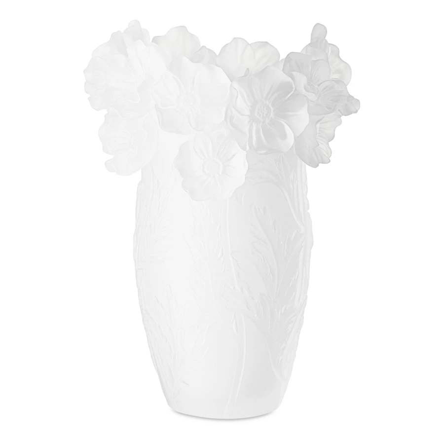 Ваза настольная Decor de Table Pate de Verre Cristal Анемон 20 см, хрустальное тесто, белая, п/к