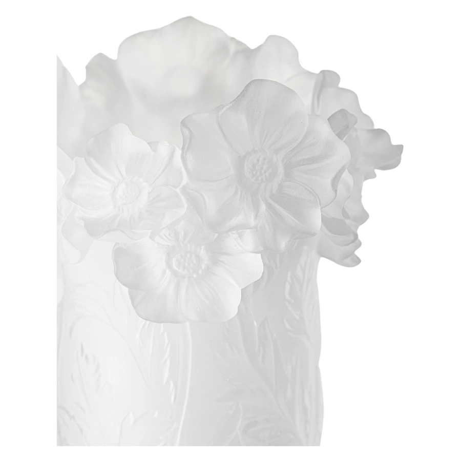 Ваза настольная Decor de Table Pate de Verre Cristal Анемон 20 см, хрустальное тесто, белая, п/к