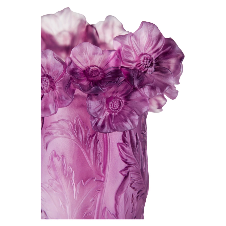 Ваза настольная Decor de Table Pate de Verre Cristal Анемон 20 см, хрустальное тесто, пурпурная, п/к