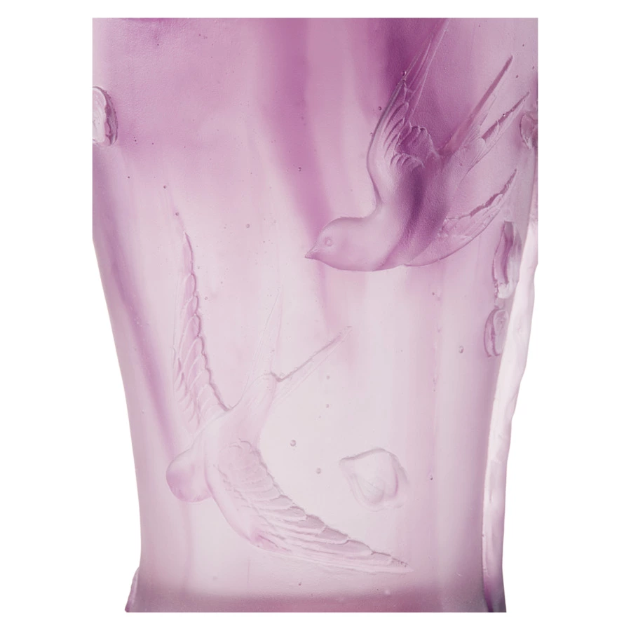 Ваза настольная Decor de Table Pate de Verre Cristal Сакура 30 см, хрустальное тесто, пурпурная, п/к