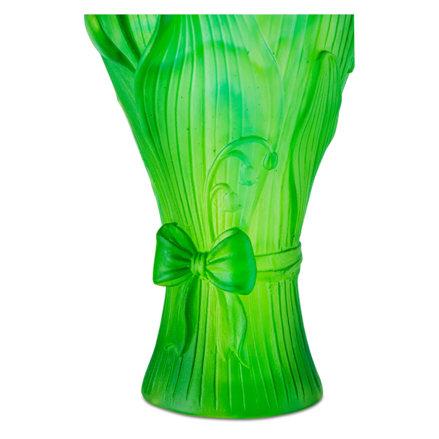 Ваза настольная Decor de Table Pate de Verre Cristal Ландыш 22 см, хрустальное тесто, зеленая, п/к