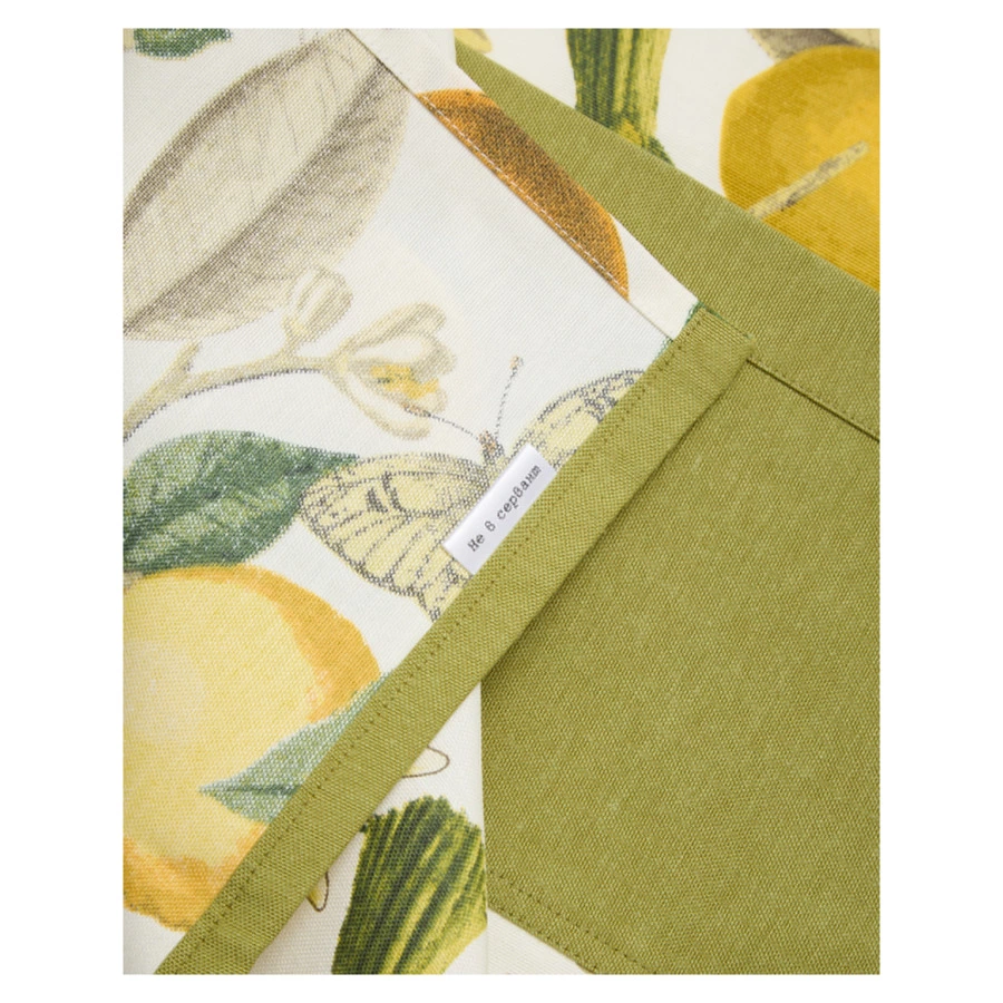 Фартук прямой с карманом Не в сервант Лимоны 42-48, хлопок, разноцветный