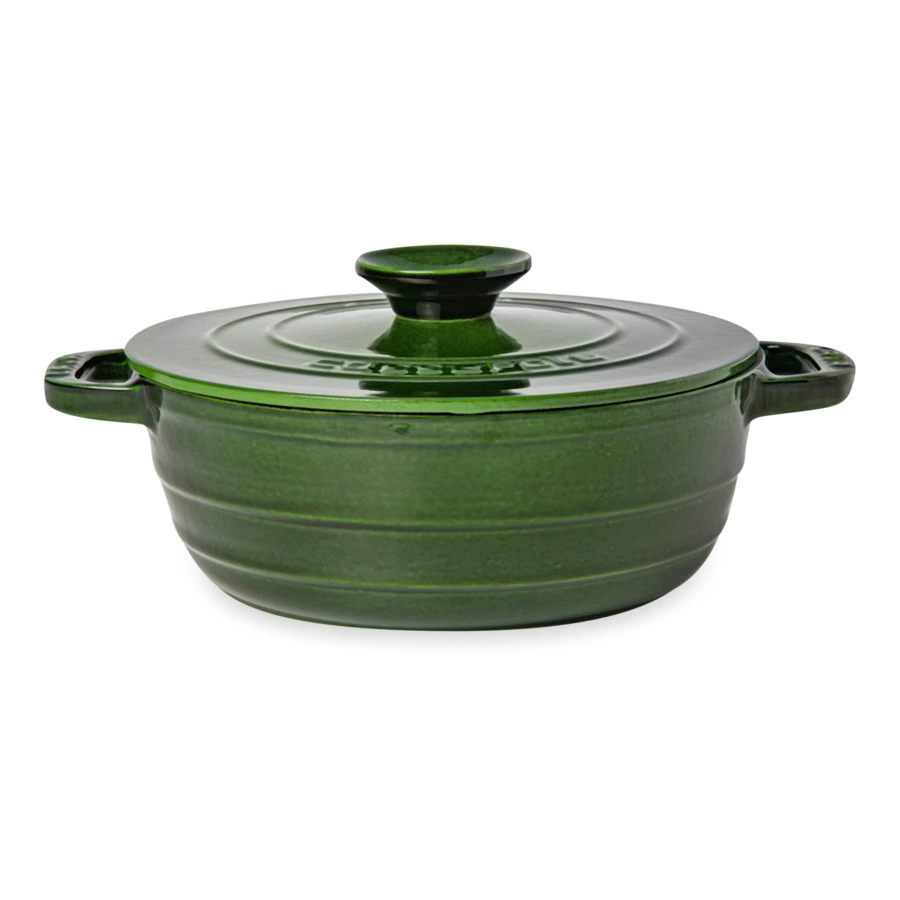 Казан с крышкой LAVA Experience Majolica d28, h11,5 см, 5,2 л, чугун, зеленый