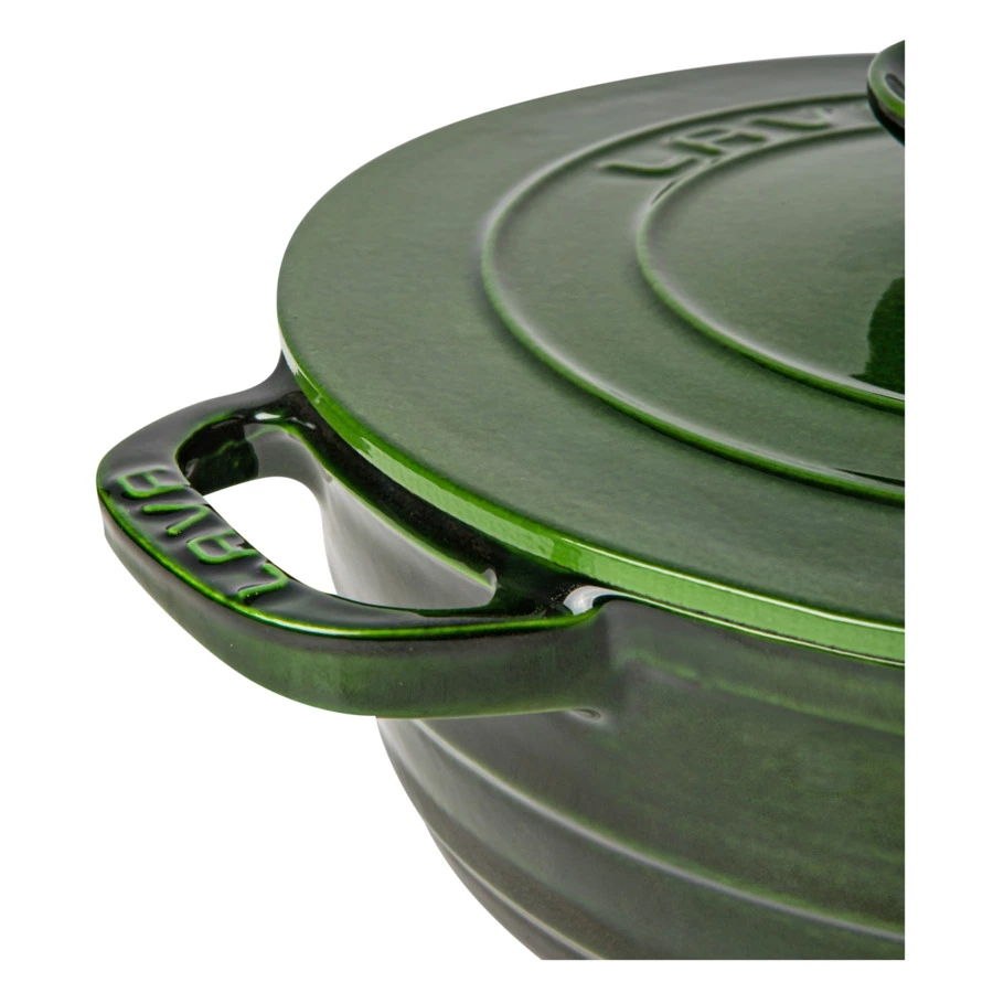 Казан с крышкой LAVA Experience Majolica d28, h11,5 см, 5,2 л, чугун, зеленый