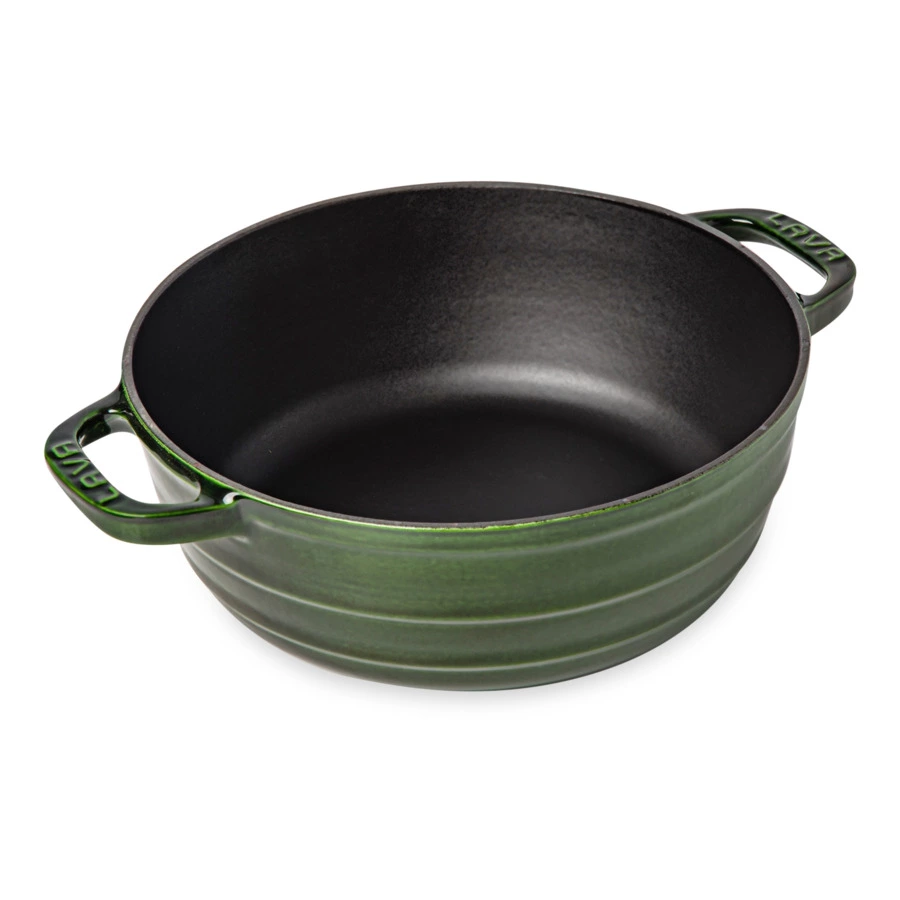 Казан с крышкой LAVA Experience Majolica d28, h11,5 см, 5,2 л, чугун, зеленый