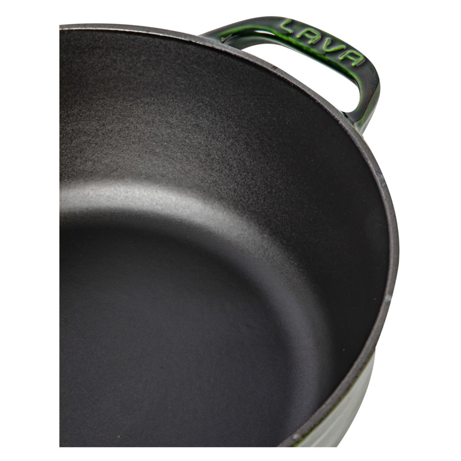 Казан с крышкой LAVA Experience Majolica d28, h11,5 см, 5,2 л, чугун, зеленый