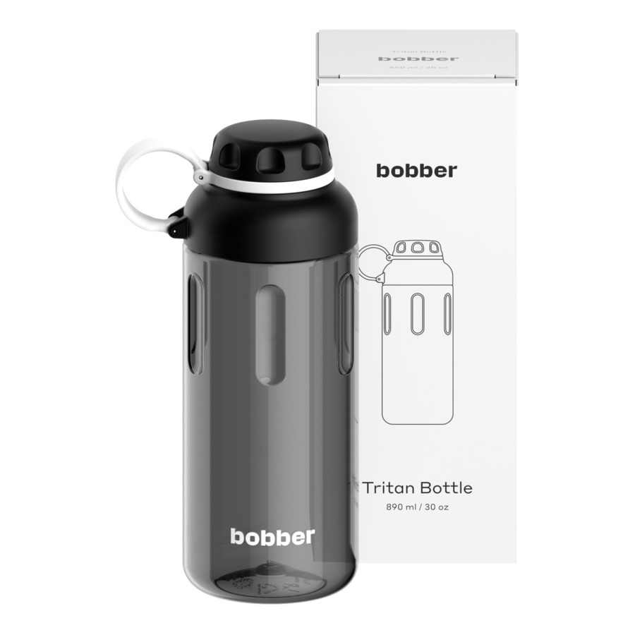 Бутылка для воды Bobber Tritan Bottle-890 Black Coffee 890 мл, тритан, черная