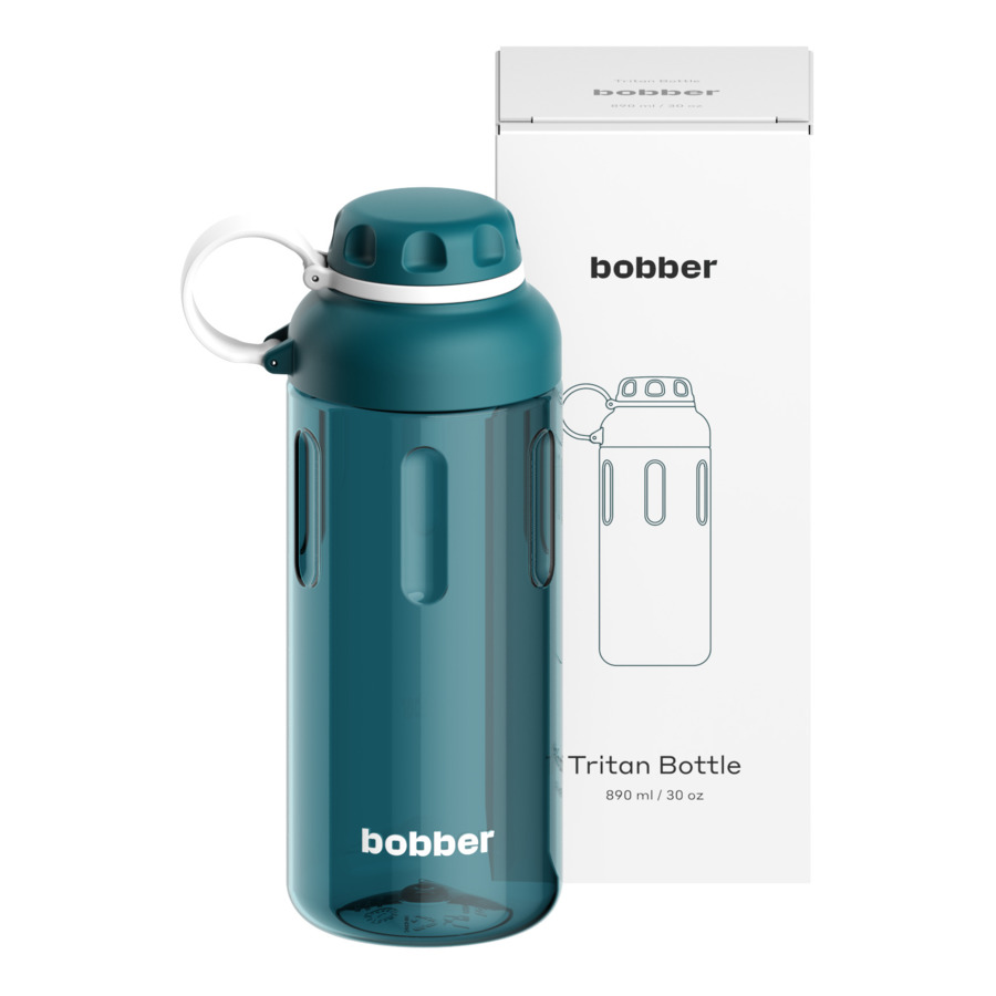 Бутылка для воды Bobber Tritan Bottle-890 Deep Teal 890 мл, тритан, темно-бирюзовая